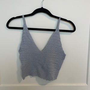 Blue Knit Tank Top